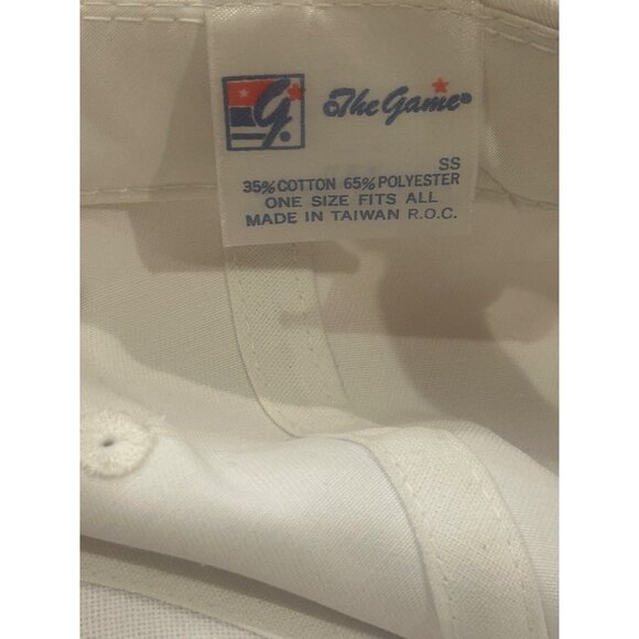 Vintage 1990's New England Patriots The Game Split Bar White Snapback Hat - Picture 5 of 7